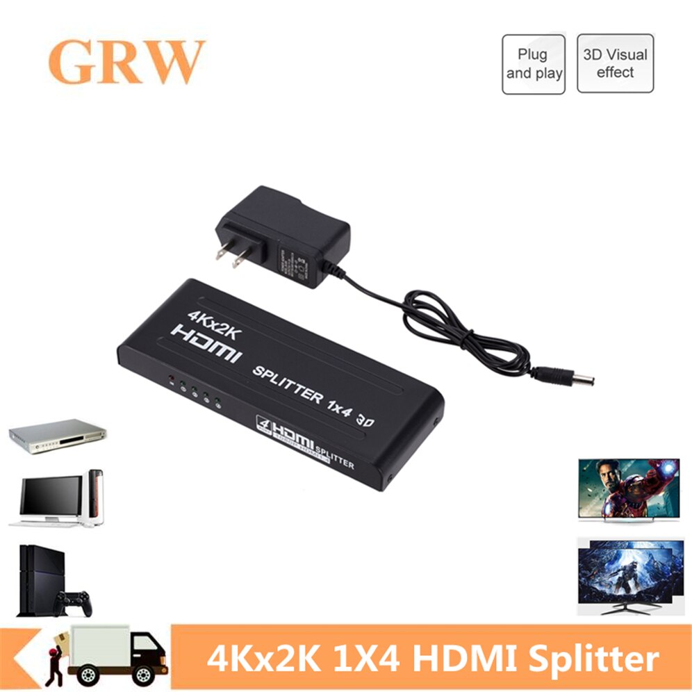 Grwibeou-3D 4K x 2K HDMI й, 1 in 4 Out, HDMI й,  ÷̿, 1x4 HDMI й, HDCP Xbox PS4 Apple tv